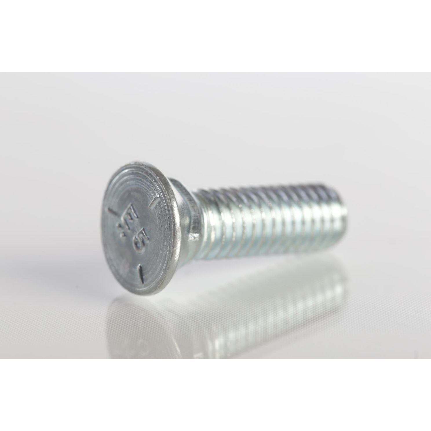 Plow Bolt, Grade 5, Flat Head, Zinc Finish Alloy Steel, 3/8-16 x 1-1/4"