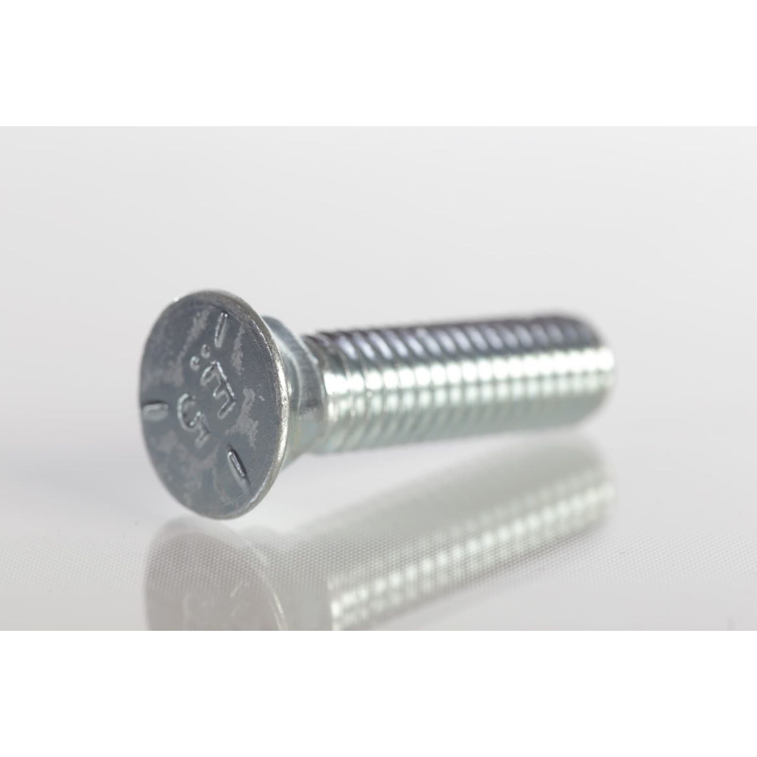 Plow Bolt, Grade 5, Flat Head, Zinc Finish Alloy Steel, 3/8-16 x 1-1/2"