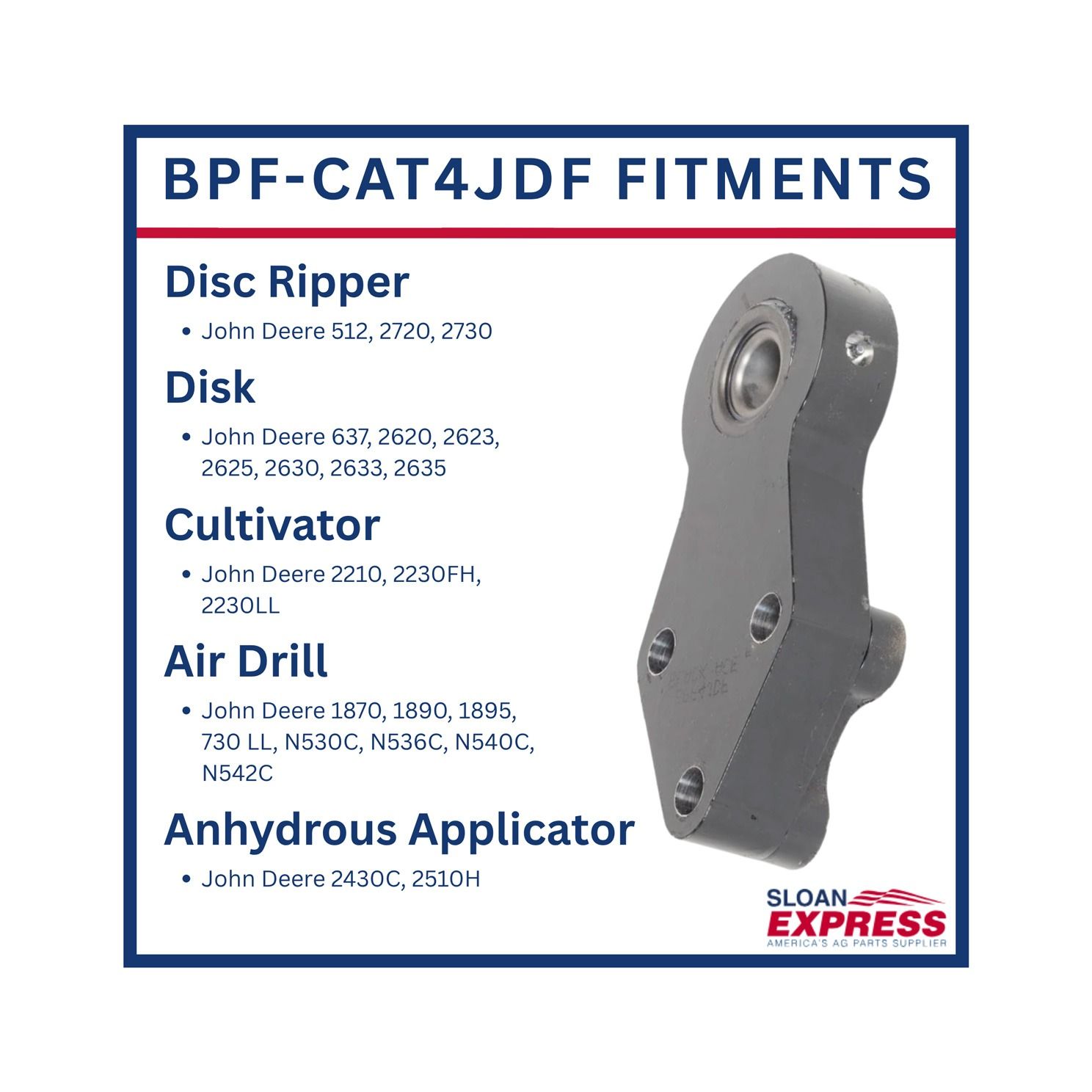 Bull Pull BPF-CAT4JDF Articulating Implement Hitch Category 3-4