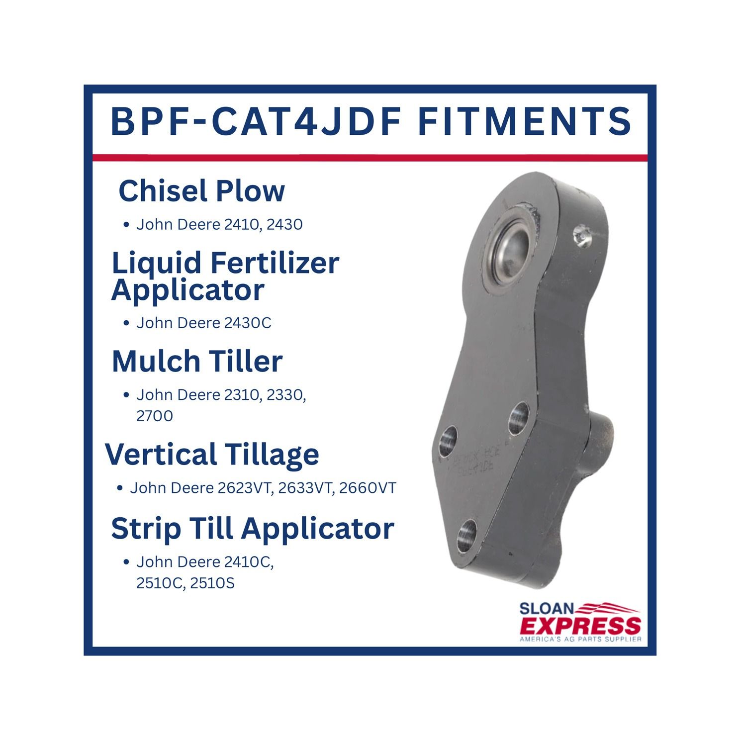 Bull Pull BPF-CAT4JDF Articulating Implement Hitch Category 3-4