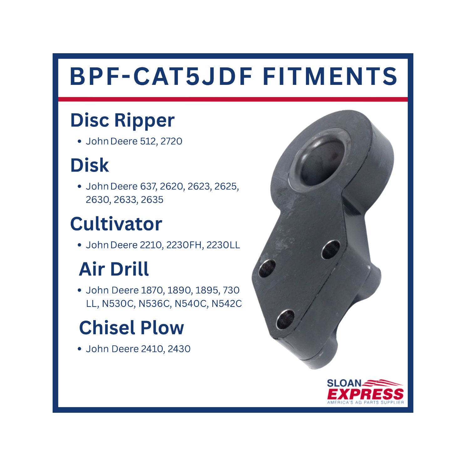 Bull Pull BPF-CAT5JDF Articulating Implement Hitch Category 5
