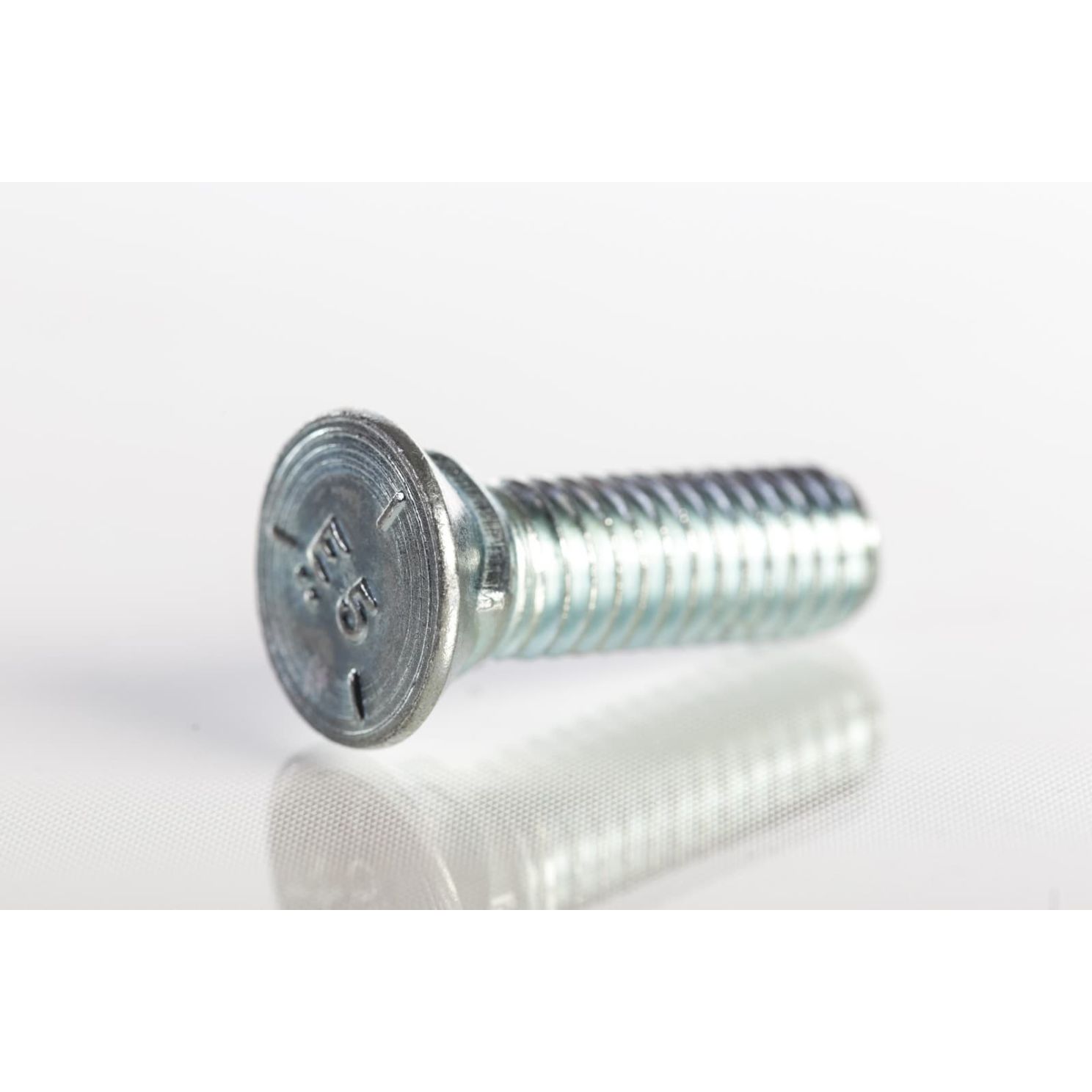 Plow Bolt, Grade 5, Flat Head, Zinc Finish Alloy Steel, 3/8-16 x 1-1/4"