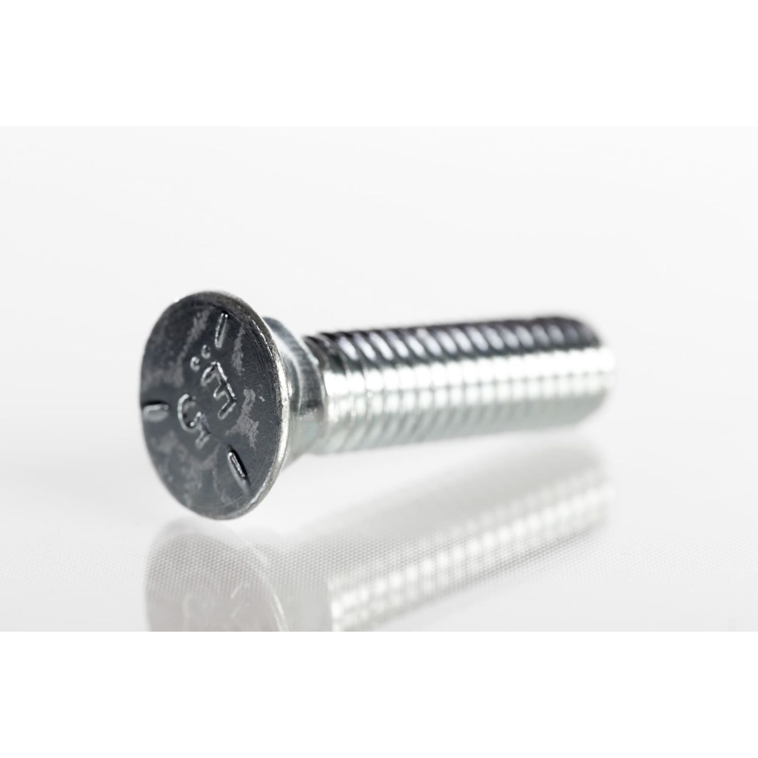 Plow Bolt, Grade 5, Flat Head, Zinc Finish Alloy Steel, 3/8-16 x 1-1/2"