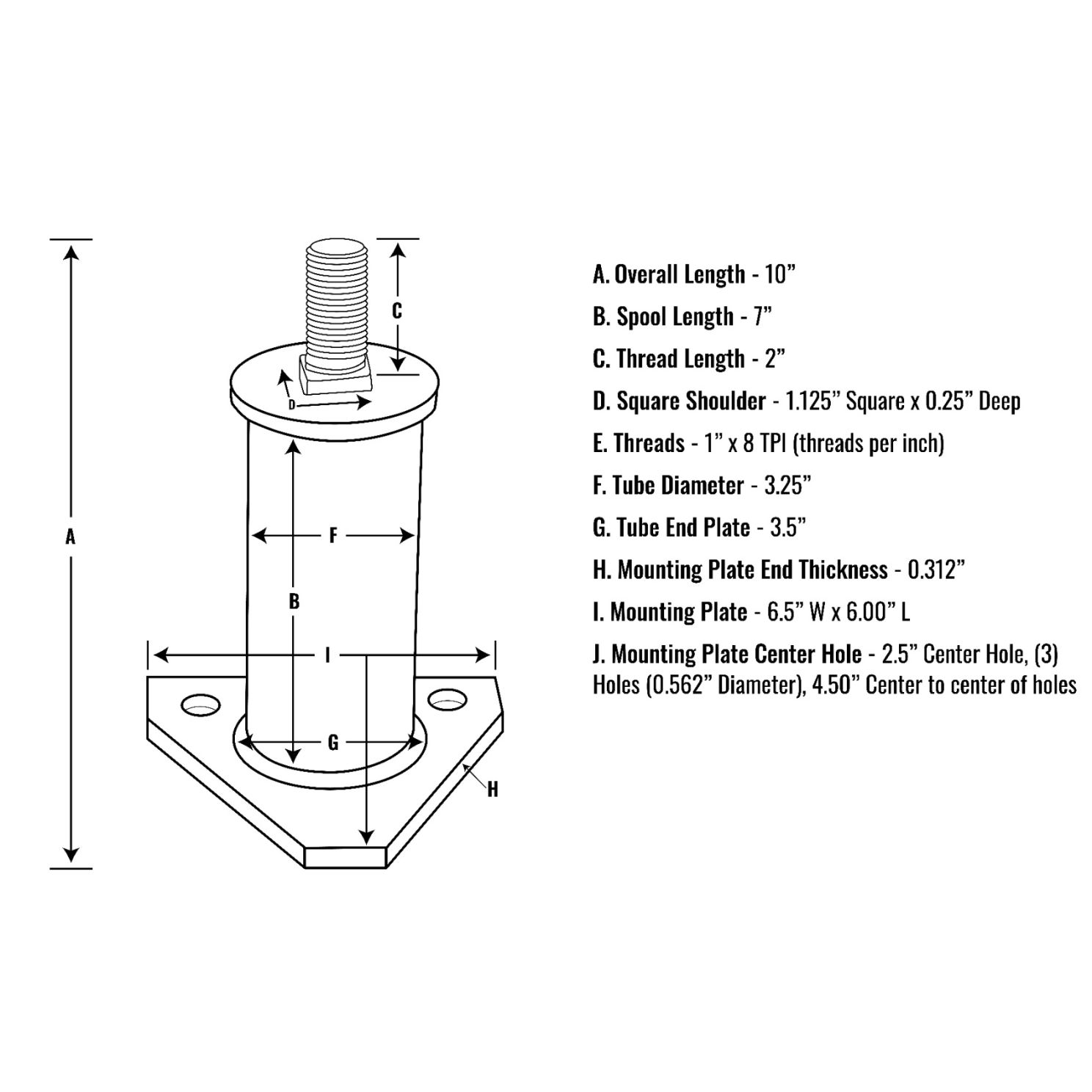 AKK15933 Disk Gang Axle Spool fits John Deere