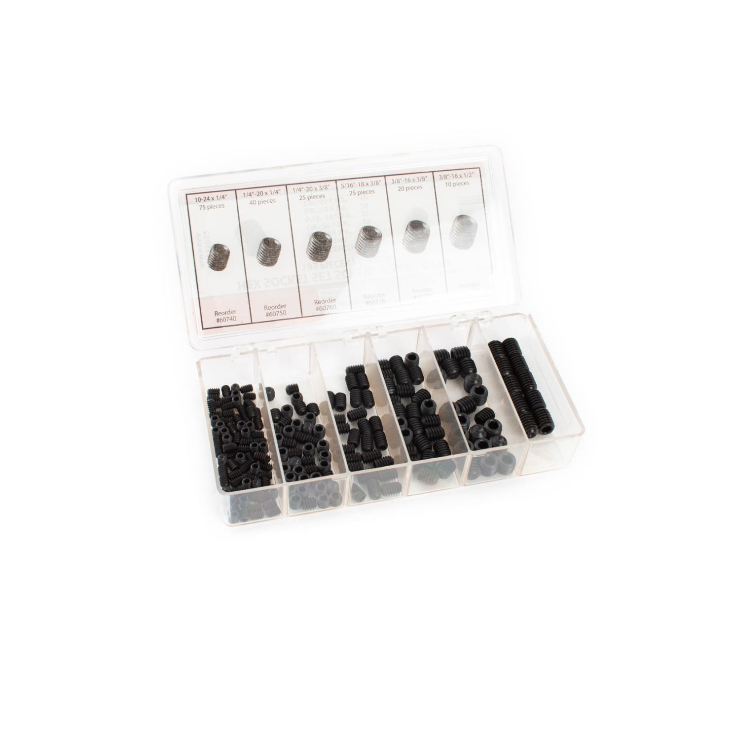 195 Piece Hex Socket Set Screws