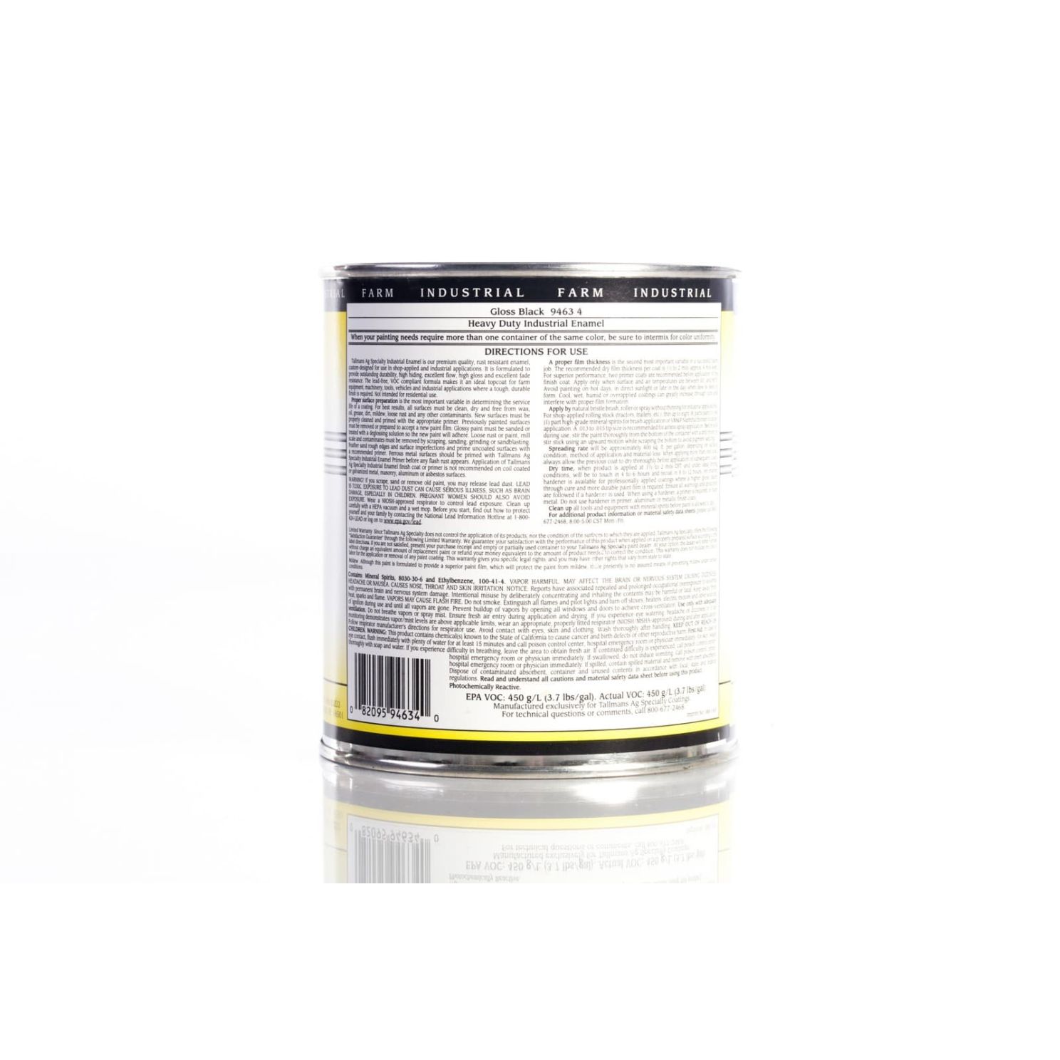 Tallmans Gloss Black Industrial Paint Quart