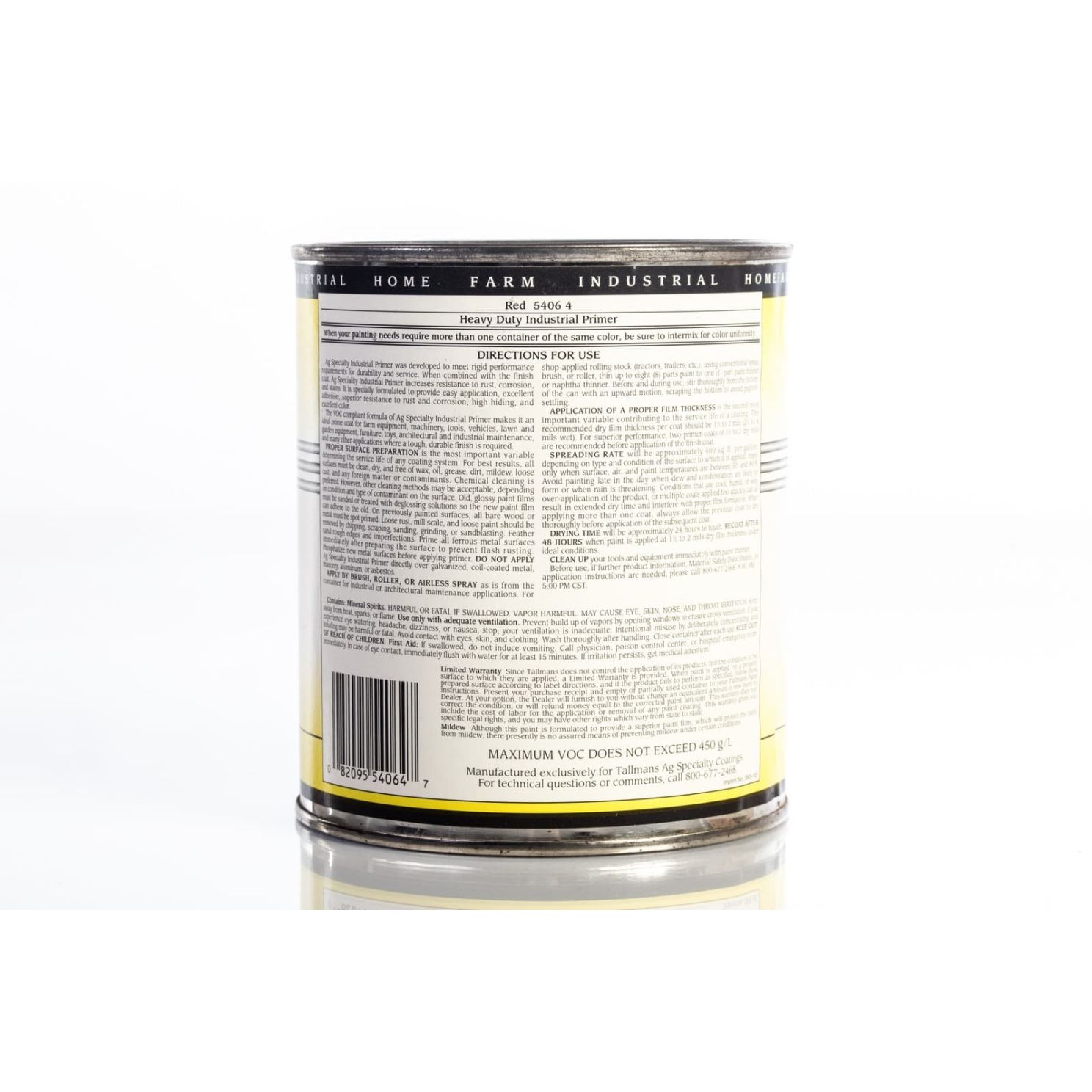 Tallmans Red Primer Industrial Paint Quart