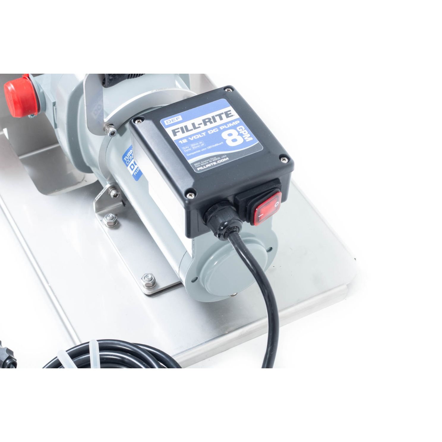 Fill-Rite 12V DC DEF Transfer Pump, IBC Tote Bracket with Nozzle 8GPM