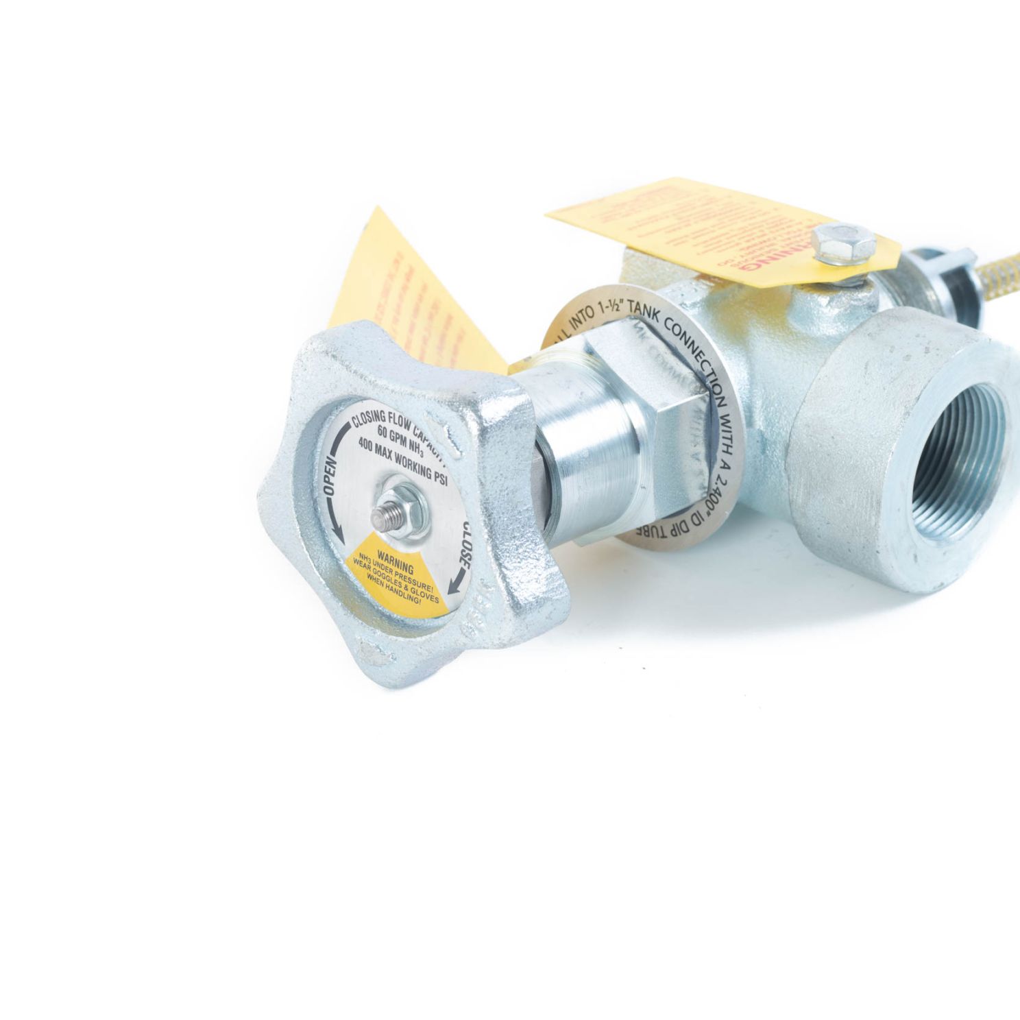 1-1/2" MPT x 1-1/4" FPT NH3 High Flow Liquid Withdrawal Valve A-1507-F