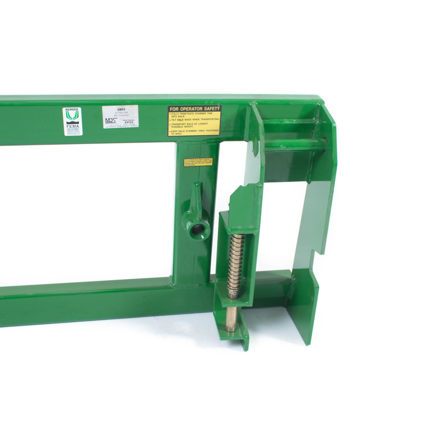MDS 2802 Double Tine Round Bale Hay Spear fits John Deere