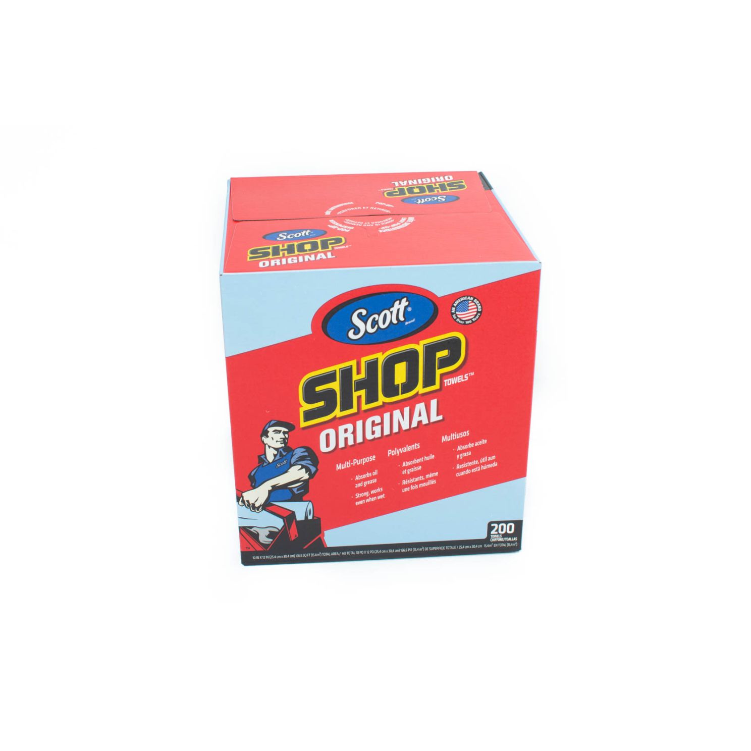 Scott 200 Count Blue Shop Towels in a Box 75190