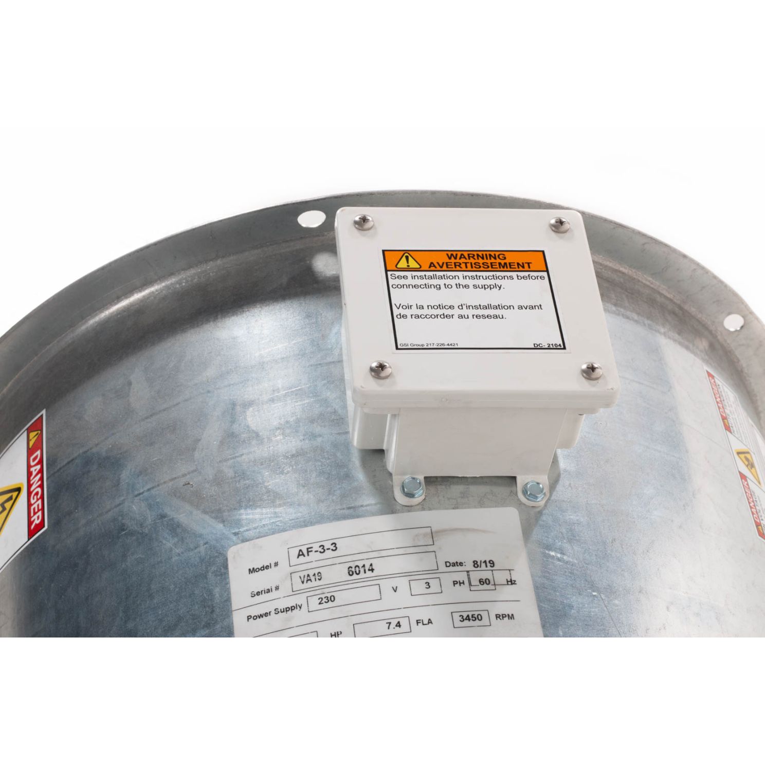 GSI 18'' Grain Bin Vane Axial Aeration 3 Phase Fan AF-3-3G