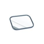 Rectangular Rolled-Rim Rear View Mirror with Ball Swivel