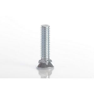 Plow Bolt, Grade 5, Flat Head, Zinc Finish Alloy Steel, 3/8-16 x 1-1/2"