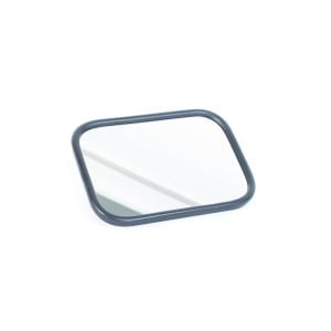 Rectangular Rolled-Rim Rear View Mirror with Ball Swivel