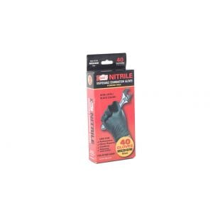 Kinco Black Nitrile Disposable Safety Gloves Medium
